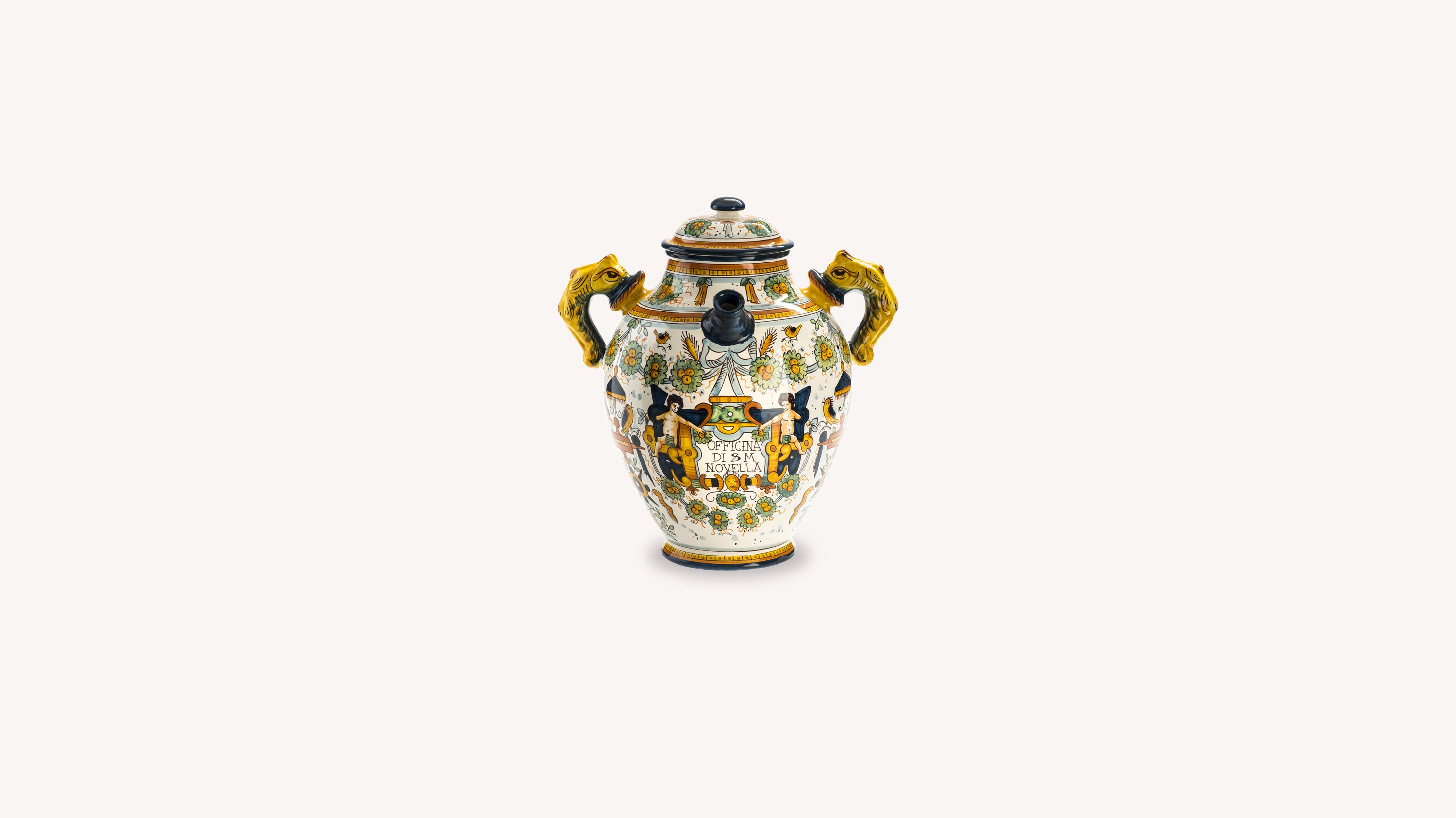 【期間限定価格】アロマバーナー　Santa Maria Novella Ceramic Vase With Square Decoration - Santa Maria Novella