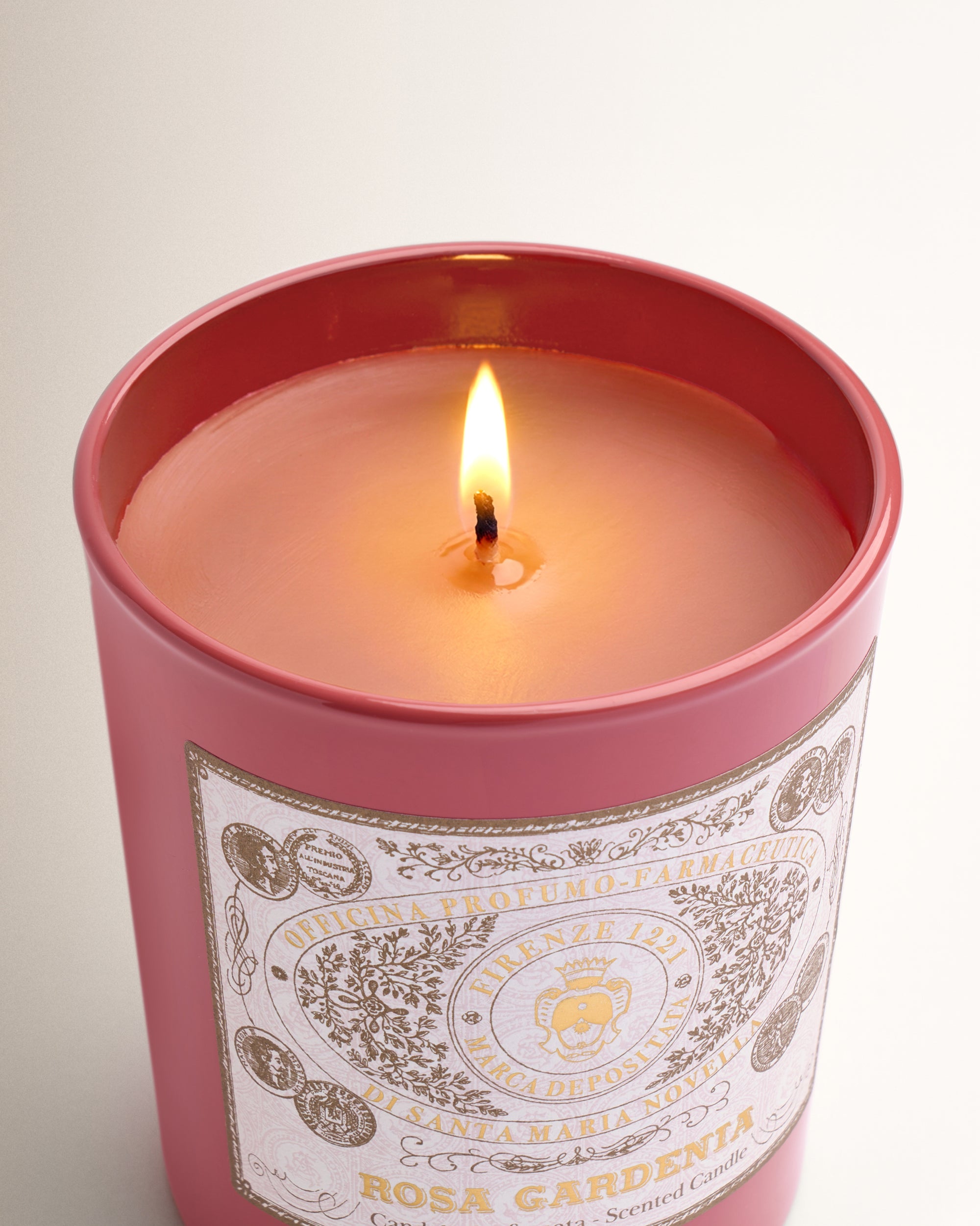 Rosa Gardenia Glass Candle