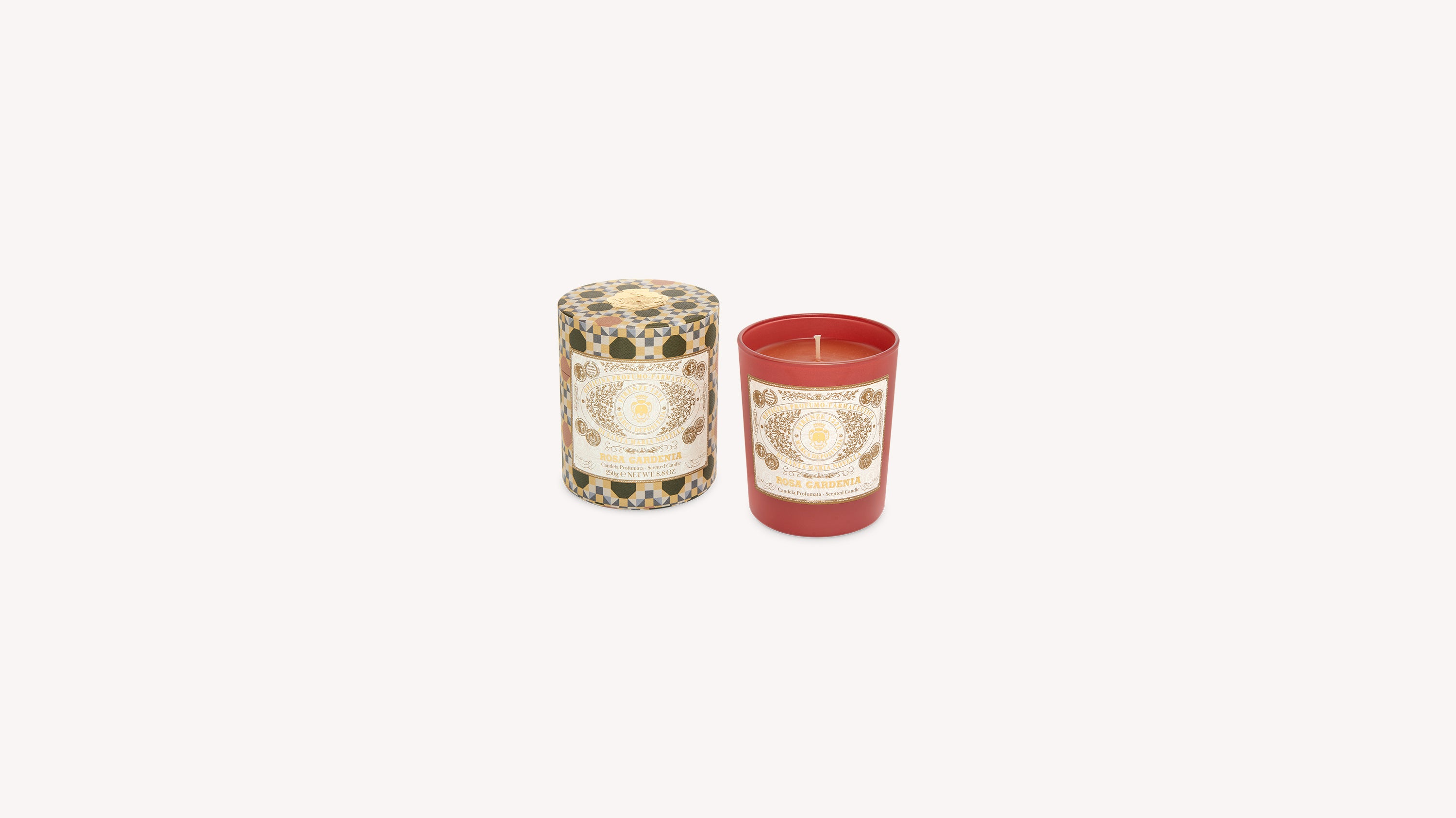 Rosa Gardenia Glass Candle