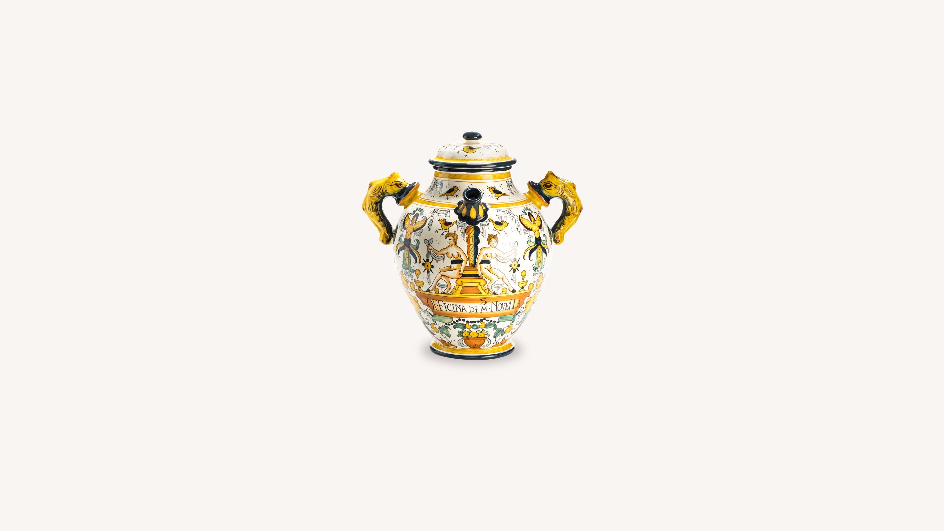 Ceramic Vase with Rectangular Decoration Accessories officina-smn-usa-ca.myshopify.com Officina Profumo Farmaceutica di Santa Maria Novella - US