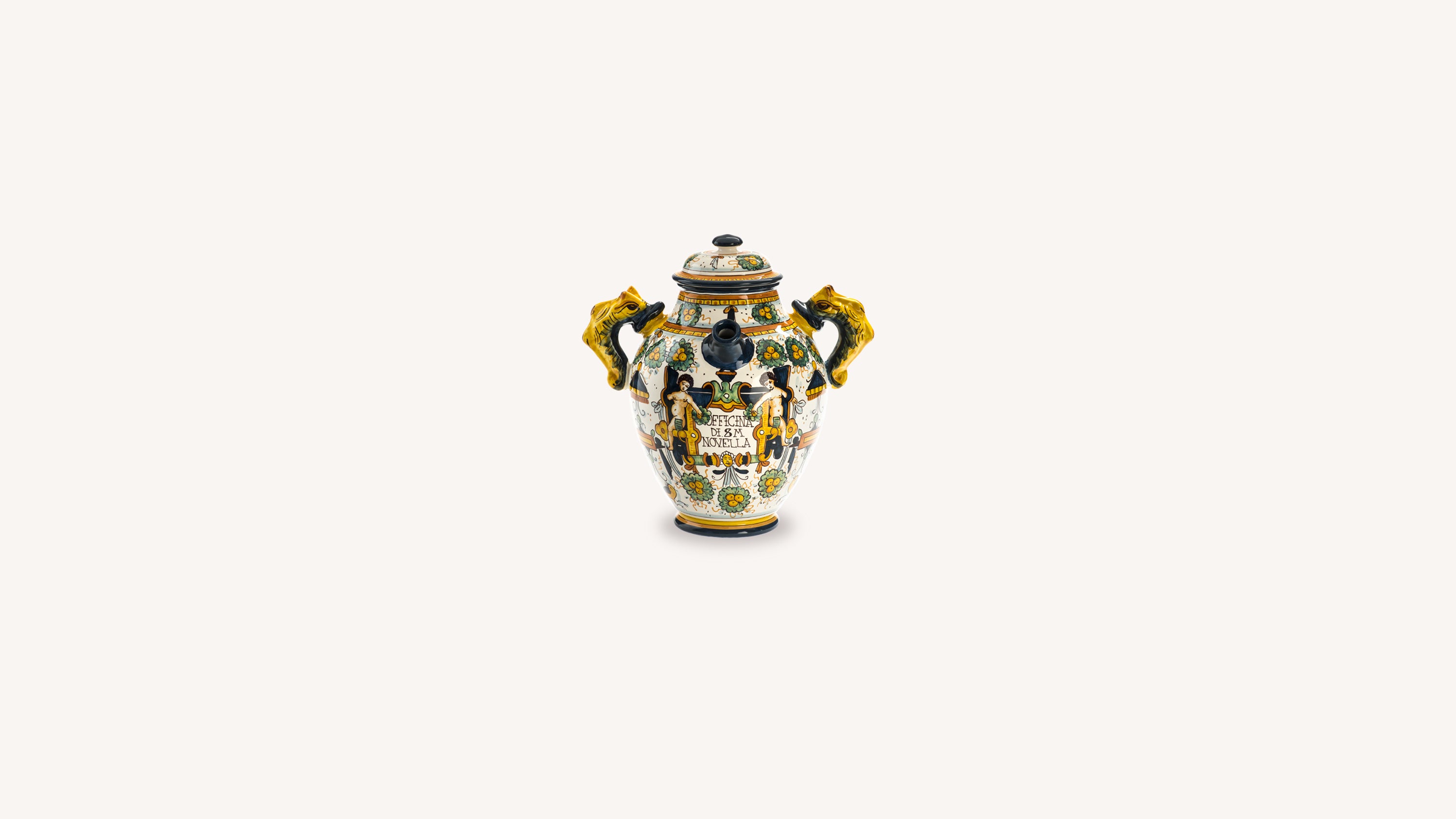 Ceramic Vase With Square Decoration Accessories officina-smn-usa-ca.myshopify.com Officina Profumo Farmaceutica di Santa Maria Novella - US